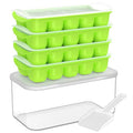 luxury Ice Cube Tray with Lid and Bin - 4 Pack for Daily Use