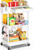 SUNALLY 3 Tier Rolling Cart with Drawer, Bathroom Storage Organizer Set
